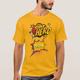 Camiseta Super Mãe Heroína Estilo Quadrinhos