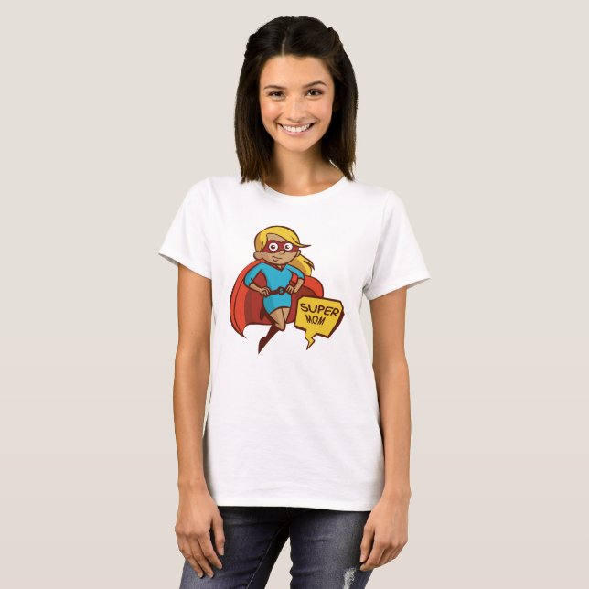 Camiseta Super-mãe voadora colorida (Frente Completa)