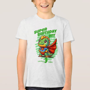 Camiseta Super Menino de Aniversário Dino (Idade E