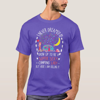 Camiseta Super Mulher Sey Camping Senhora Divertida Gata Ca