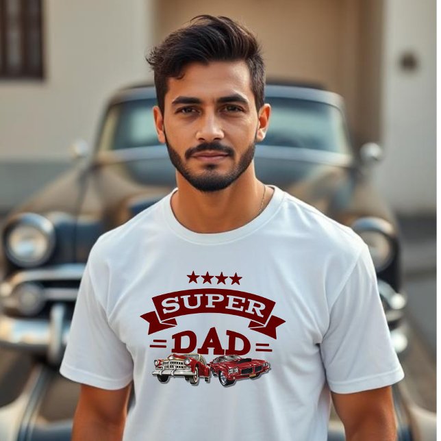 Camiseta Super Pai, Carros Clássicos (Criador carregado)