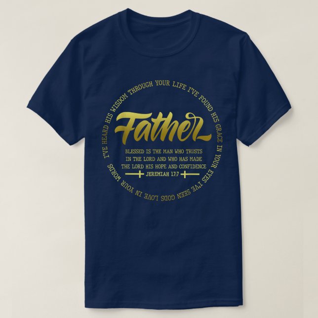 Camiseta Super Pai e Deus dotou Christtian Happy Padre D (Frente do Design)