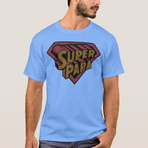 Camiseta Super Pai Herói Escudo Emblema Design família engr