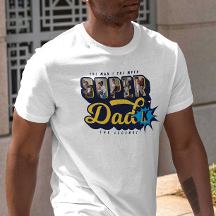 Camiseta Super Pai Personalizado Fotos Homem Mito Herói da 