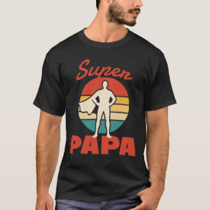 Camiseta super papa herói silhueta design