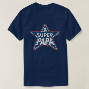 Camiseta Super Papa Vermelho Branco e Azul