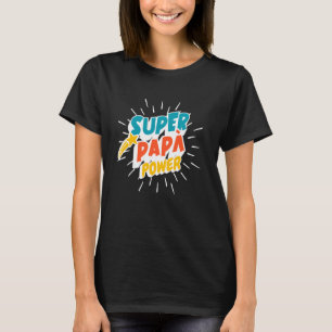 Camiseta Super Papai Poderoso Pai Italiano Herói Engraçado