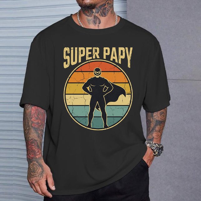 Camiseta Super Papy Cadeau Meilleur Grand-père du Monde  (Criador carregado)