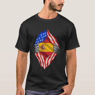 Camiseta Super-Patrimônio Espanhol Raízes Espanha Usa Sinal