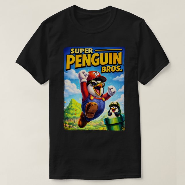 CAMISETA SUPER PENGUIN BROS. (Frente do Design)