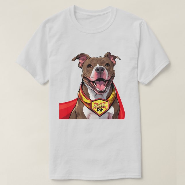 Camiseta Super Pit Bully Dog Unisex T Shirt (Frente do Design)