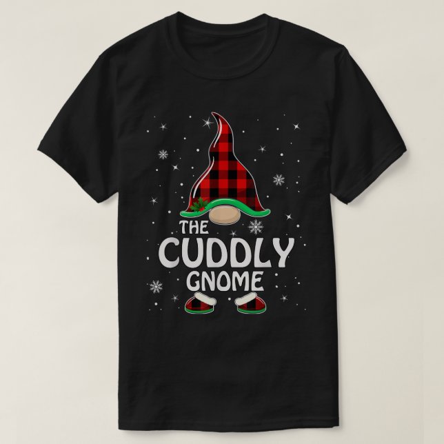 Camiseta Super Power Cuddly Gnome Buffalo Plaid Matching Fa (Frente do Design)
