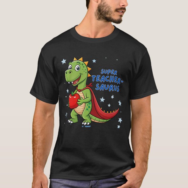 Camiseta Super Professor-Saurus - Professor de Super-Herói  (Frente)