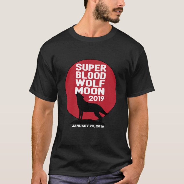 Camiseta Super Sangue Wolf Moon Lunar Eclipse 2019 (Frente)