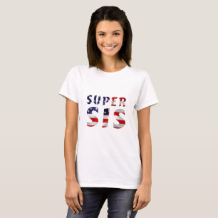 Camiseta Super Sis e a bandeira americana