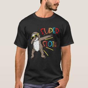 Camiseta Super Sloth Super Herói Dabbing Dance Mover Dab