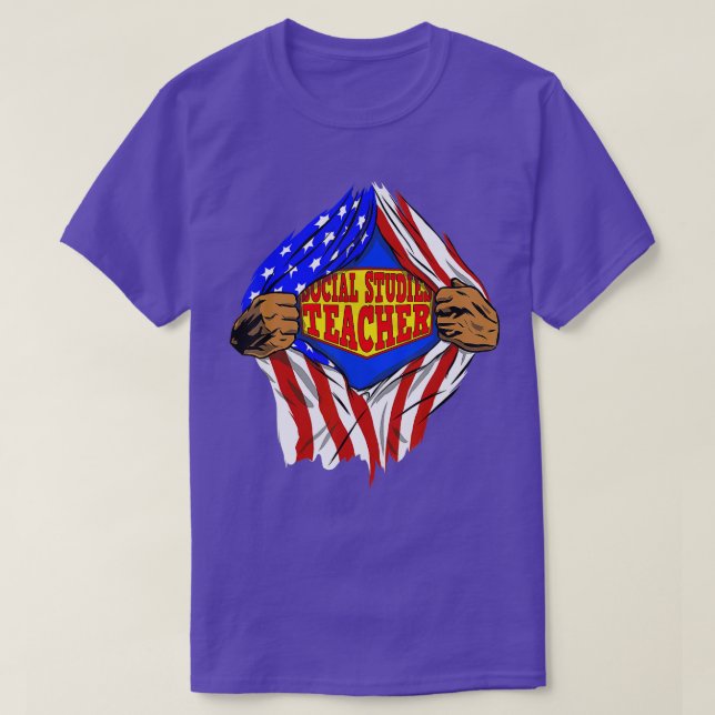 Camiseta Super Social Studies Professor Hero Job (Frente do Design)