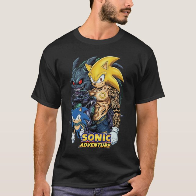 Camiseta Super Sonic Tattooed Gym Bro T-Shirt | Beta Sonic  (Frente)
