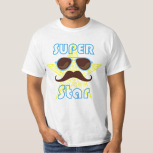 Camiseta Super Star de óculos de sol e bigode