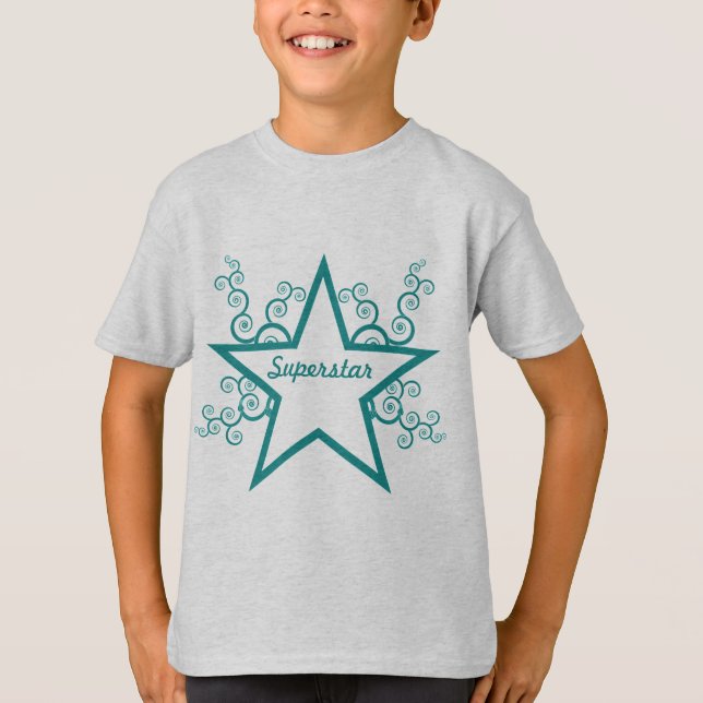 Camiseta Super star Swirls Kids Shirt, Teto (Frente)