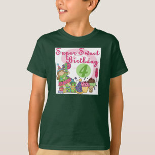 Camiseta Super Sweet 4th Birthday T-shirts e presentes