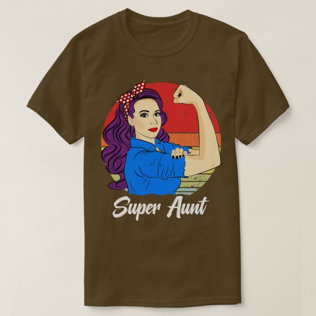 Camiseta Super Tia Funny Vintage Retro Sunset (Frente do Design)