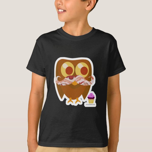 Camiseta Super Trendy Bacon Mustache Owl (Frente)