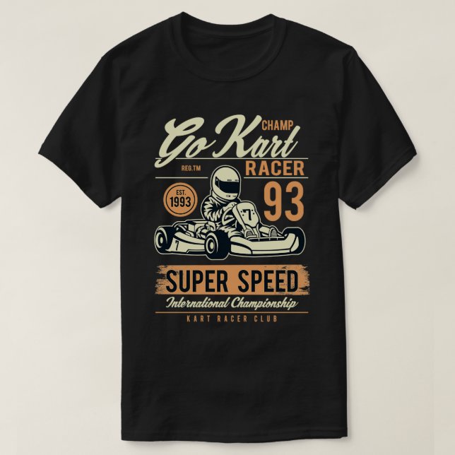 Camiseta Super Velocidade do Kart Champ Racer (Frente do Design)