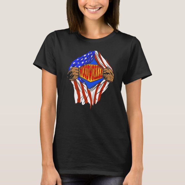 Camiseta Super Woodworker Hero Job (Frente)