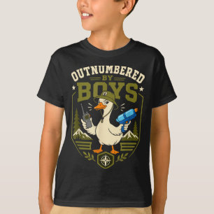 Camiseta Superada em número pelos meninos, mãe engraçada de