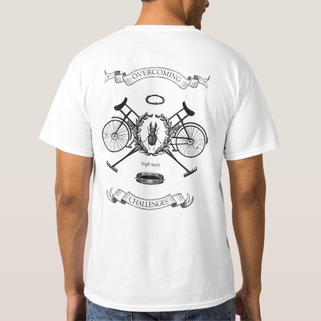 Camiseta Superar desafios de alta tecnologia, TI - Camisa-T (Verso)