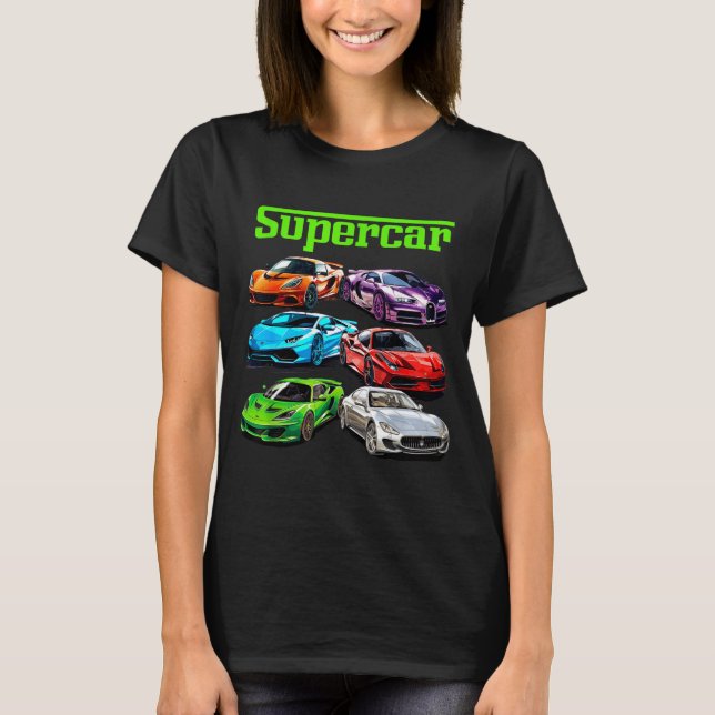 Camiseta Supercar Cool Car Guy Srts Racing Fan Graphic Men  (Frente)