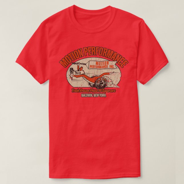 Camiseta Supercarros de Desempenho de Movimento (Frente do Design)