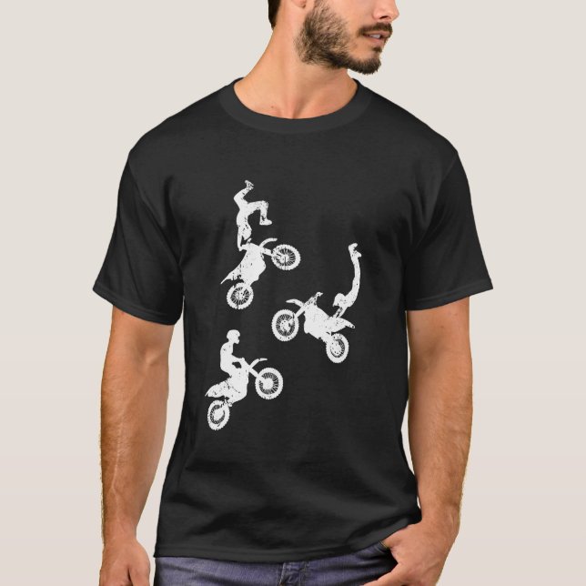 Camiseta Supercross Dirt Bike Stunes Bike Wheelie Freestyle (Frente)