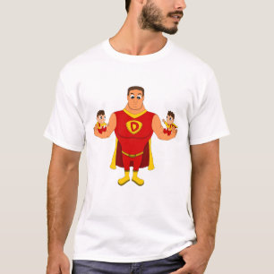 Camiseta Superdad com gêmeos - desenhos animados