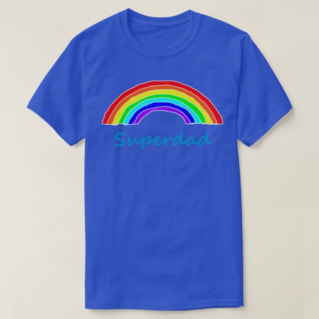 Camiseta Superdad Rainbow para Pai no Dia de os pais (Frente do Design)