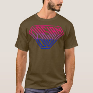 Camiseta SuperEmpoderado protetor rosa azul púrpura