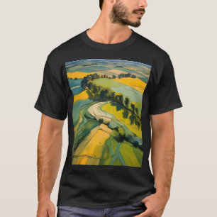 Camiseta Superfície agrícola de Abstração e Campo de Onda V