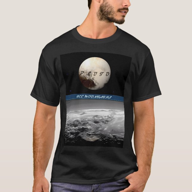 Camiseta Superfície Plutão com Planeta (Frente)