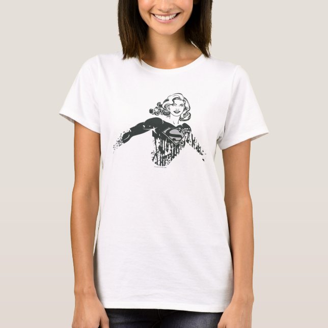 Camiseta Supergirl Black and White Drake 1 (Frente)