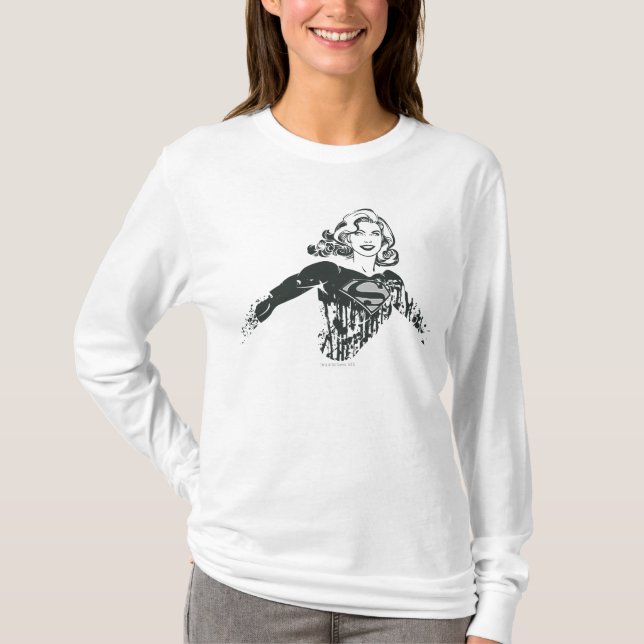 Camiseta Supergirl Black and White Drake 1 (Frente)