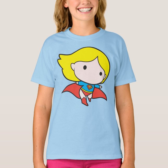 Camiseta Supergirl de Chibi de Dois Lados (Frente)