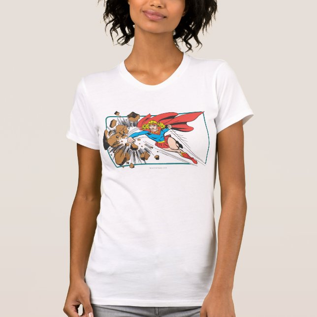 Camiseta Supergirl Destroys Boulder (Frente)