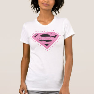 Camiseta Supergirl Distressed Logo Black and Pink
