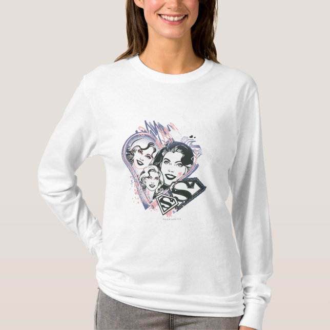 Camiseta Supergirl Face Collage (Frente)