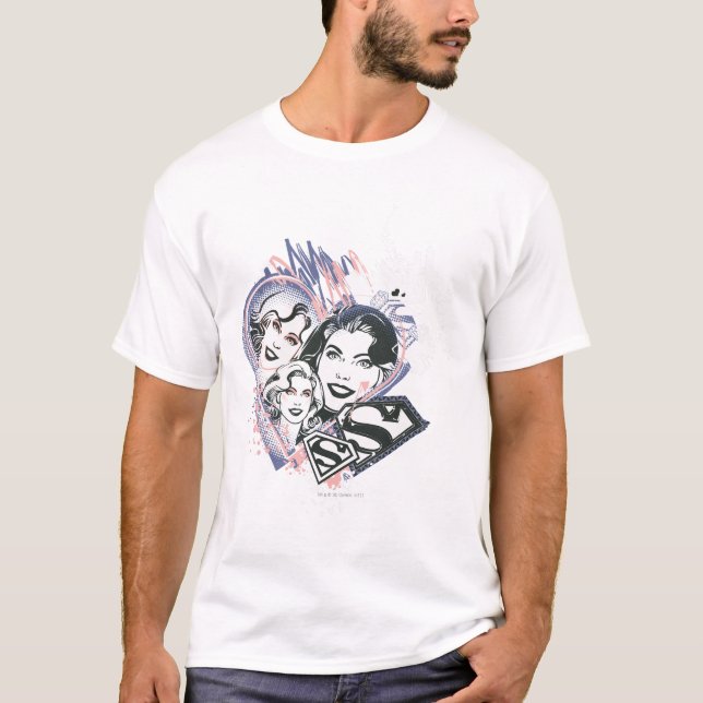 Camiseta Supergirl Face Collage (Frente)