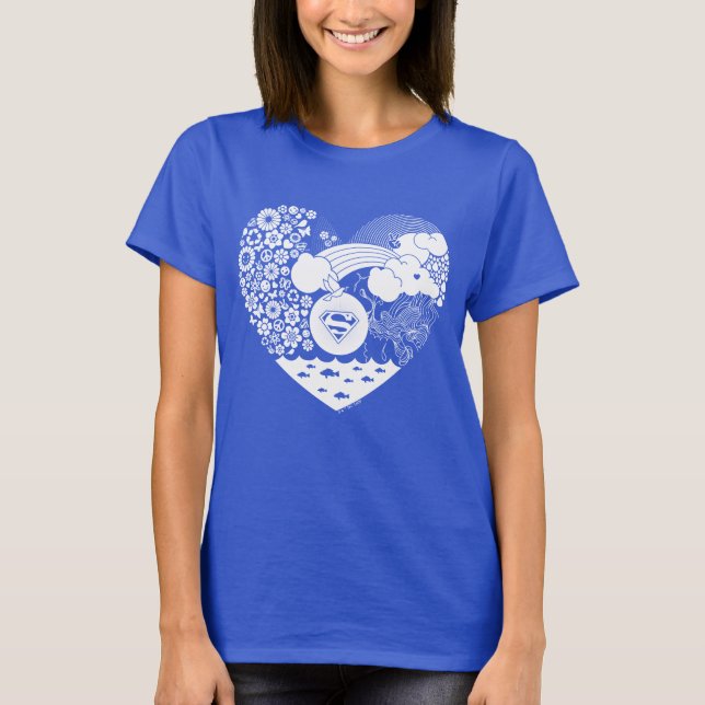 Camiseta Supergirl Floral Peace Hearic (Frente)