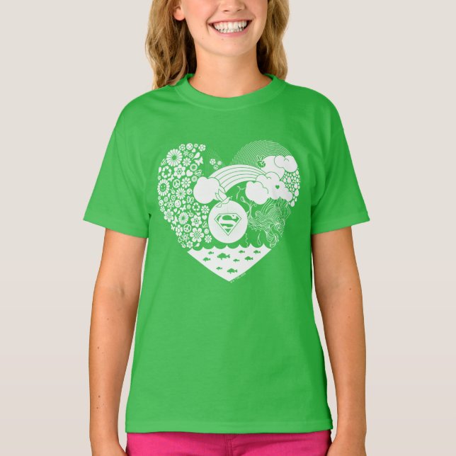 Camiseta Supergirl Floral Peace Hearic (Frente)