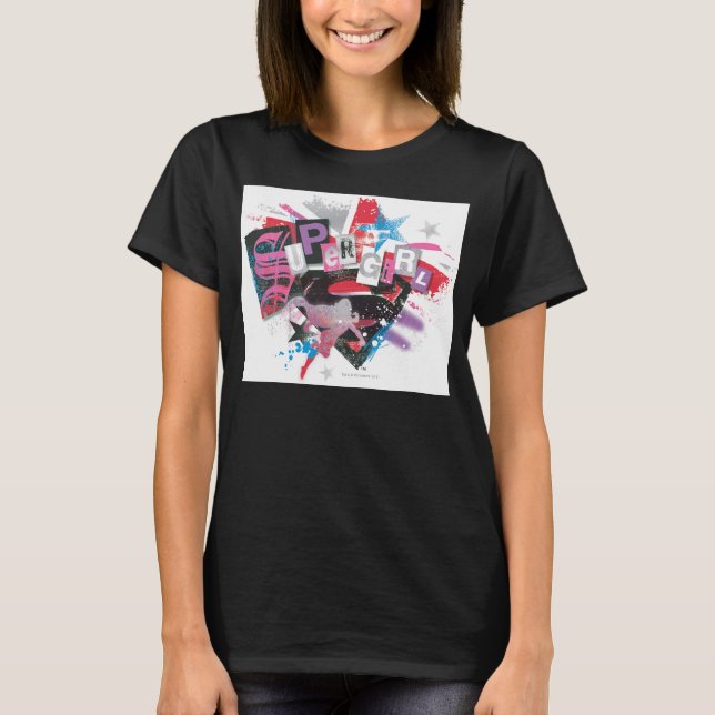Camiseta Supergirl Grunge Design (Frente)