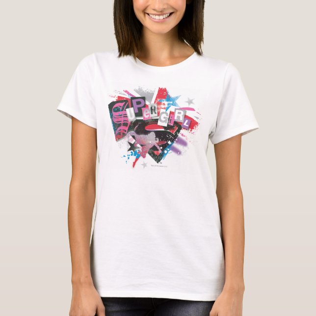Camiseta Supergirl Grunge Design (Frente)